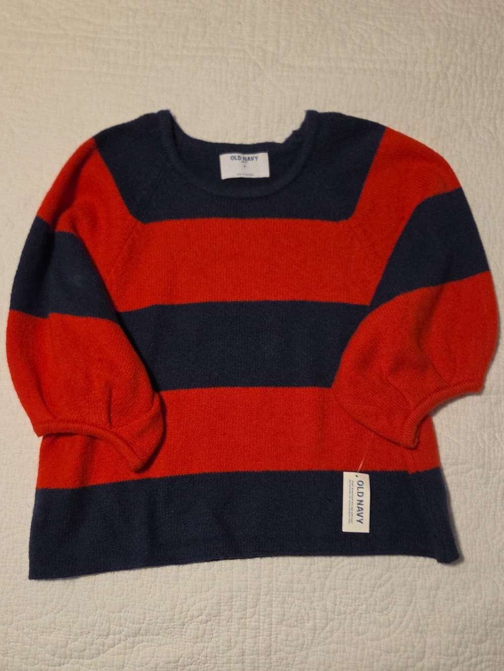 Old Navy SoSoft Red and Navy Stripe Sweater